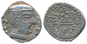 Western Kshatrapas, Kardamaka Family, Damsena, son of Rudrasimha I, as Kshatrapa, SE 158, 