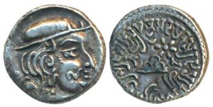 Western Kshatrapas, Kardamaka Family, Damsena, son of Rudrasimha I, as Kshatrapa, Silver D