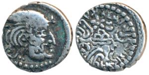 Western Kshatrapas, Kardamaka Family, Damsena, son of Rudrasimha I, as Kshatrapa, Silver D