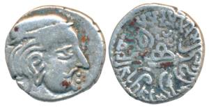 Western Kshatrapas, Kardamaka Family, Damsena, son of Rudrasimha I, as Kshatrapa, Silver D