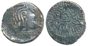 Western Kshatrapas, Kardamaka Family, Damsena, son of Rudrasimha I, as Kshatrapa, Silver D