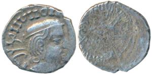 Western Kshatrapas, Kardamaka Family, Vijayasena, son of Damsena, as Mahakshatrapa, SE 166