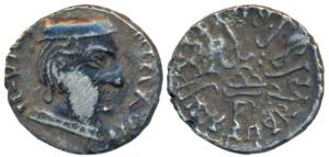 Abhiras, Ishvardatta, as Mahakshatrapa, Year 2, Silver Drachma, 2.11g, obv. king facing to