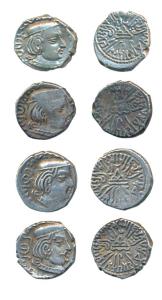 Western Kshatrapas, Kardamaka Family, Rudrasena II, son of Viradaman, as Mahakshatrapa, SE