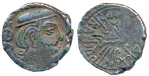 Western Kshatrapas, Kardamaka Family, Rudrasena II, son of Viradaman, as Mahakshatrapa, SE