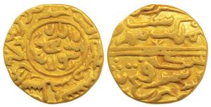 Fath Shah (AH 892-923, 1472-1517 AD), Gold Tanka, 11.08g, Kashmir Mint, with legend Kibr e