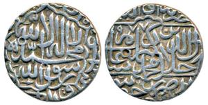 Akbar, Silver Rupee, 11.26g, Jaunpur Mint, AH 977, Kalima type, (KM 80.10). Very Fine+.