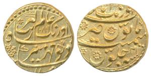 Aurangzeb, Gold Mohur, 10.95g, Aurangabad Mint, AH 1089/21, (KM 315.10). About Uncirculate