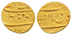Aurangzeb, Gold Mohur, 10.93g, Dar uz-Zafar Bijapur Mint, AH 1108/451 (KM 315.15). Very Fi