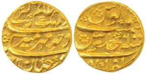 Aurangzeb, Gold Mohur, 10.94g, Zafarabad Mint, AH (1)073/6, (KM 315.49). Superb, Mint lust