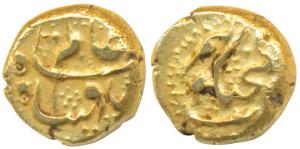 Shah Alam Bahadur, Gold ½ Pagoda, 1.69g, Ganjikot Mint, (unlisted in KM). Very Fine+, Very