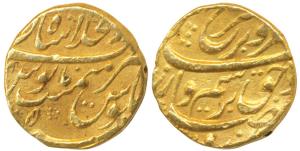 Farrukhsiyar, Gold Mohur, 10.85g, Dar-ul-Khilafat Shahjahanabad Mint, RY 5 (KM 390.30). Ve