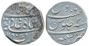 Muhammad Shah, Silver Rupee, Kashmir Mint, AH 1160/30, complete mint name at bottom on rev