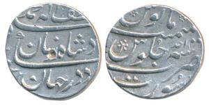 Muhammad Shah, Silver Rupee, 11.47g, Surat Mint, Ba Lutf-alah Badshah -e- Zaman couplet, A