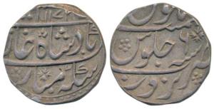 Alamgir II (AH 1167-1173, AD 1754-1759), Silver Rupee, Narwar Mint, AH 1173/6, complete mi