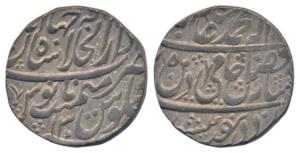 Shah Alam II, Silver Rupee, Dar-ul-Khilafat Shahjahanabad Mint, AH (11)85/13 (KM 709.1). E