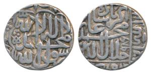 Akbar, Silver Rupee, 11.08g, Dar us-Sultanate Lahore Mint, AH 986, Kalima type, (KM 80.12)