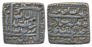 Akbar, Silver Rupee, 11.23g, Urdu Zafar Qarin Mint, AH 1000, Kalima type, complete mint na