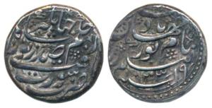 Nur Jahan, Silver Rupee, 11.45g, Surat Mint, poetic couplet on obv. reads By the order of 
