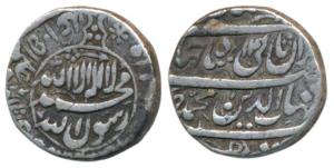 Shah Jahan, Silver Rupee, 11.34g, Delhi Mint, AH 1051/14, Kalima within circle on obv. (KM