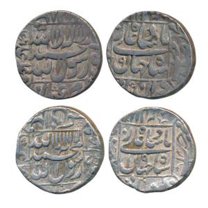 Shah Jahan, Silver Rupee, 11.38g and 11.4g, Patna Mint, AH (10)46/9 and AH (10)57/19, lege