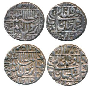 Shah Jahan, Silver Rupee, Surat Mint, AH 1062/25 and 1066/29 (KM 235.23). Very Fine+. (2)