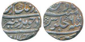 Aurangzeb, Silver ½ Rupee, 5.44g, Golkonda Mint, RY 6 (KM 294.3). Very Fine+, Rare. Ex Bob