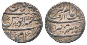 Aurangzeb, Silver Rupee, 11.37g, Islamabad Mint, AH 1106/38, near complete mint name at bo