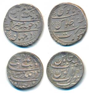 Aurangzeb, Silver Rupee (2), Surat Mint, AH 1092/25 and (107)6/8 (KM 300.86). Very Fine+ t