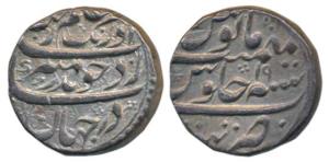 Aurangzeb, Silver Rupee, 11.5g, Tatta Mint, RY 19 (KM 300.81). Extremely Fine, Scarce.