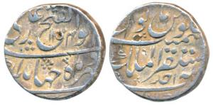 Jahandar Shah, Silver Rupee, 11.37g, Mustaqir-ul-Mulk Akbarabad Mint, AH 1124/Ahd (KM 363.