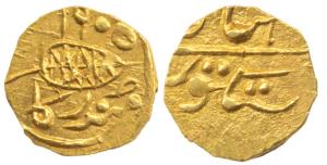 Multan Mint, Gold Rupee, 0.5 g, issued by Diwan Mulraj, complete date VS 1905 (Herrli 11.0