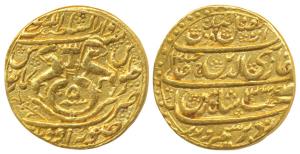Ghazi-ud-din Haider (AH 1230-1243, 1819-1827 AD), Gold Ashrafi, 10.62g, Dar us- Sultanat L