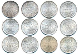 Khengarji III, Silver 2 ½ Kori (6), in the name of George V, VS 1986/1930 AD, VS 1988/1932