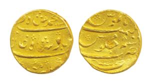 Mumbai Mint, Gold Mohur, 10.92g, in the name of Muhammad Shah, AH 113x, RY 8, complete min