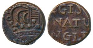 Copper Pice (Reduced weight), 5.96g, obv. a large crown with traces of BO(MB) written belo
