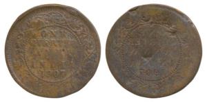 Edward VII, Copper ¼ Anna, 1907, reverse Brockage, nice deep and complete lakhi impression