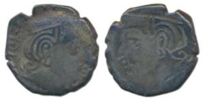 Western Kshatrapas, Silver Drachma, 2.25g, Error, Brockage, nice deep and complete Lakhi i