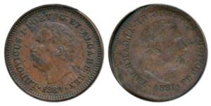 Goa, Ludwig, Copper 1/8 Tanga, Error, Brokage, nice, deep and complete lakhi impression on