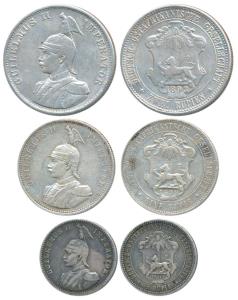 German East Africa, Wilhelm II, Silver 2 Rupien / Double Rupee, Rupee and ½, 1893, 1899 an