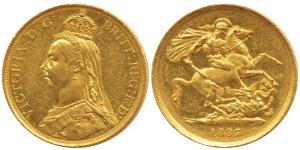 Great Britain, Victoria, Gold 2 Pounds, 16g, Jubilee head, St. George slaying a dragon on 