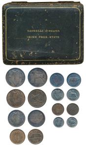 Ireland, 1928 Proof Set, Silver Half crown, Florin, Shilling, Sixpence and Threepence; Cop