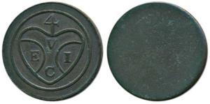 Penang, Copper Pice, 14.65g, East India Company bale mark, uniface, no date issue of 1786 