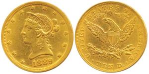 United States of America, Gold $10, 16.71g, Liberty head on obv., Motto ’IN GOD WE TRUST’ 