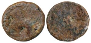 Satavahanas, Siva Satakarni, Lead Unit, 10.80g, lion standing to left with Brahmi legend o