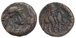 Kushanas, Soter Megas a.k.a. Vima Taktu (c. 80-110 AD), Copper Drachm, 8.30g, obv. bust of