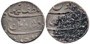 Muhammad Shah, Silver Rupee, 11.50g, Surat Mint, Ba Lutf-alah Badshah -e- Zaman couplet, R