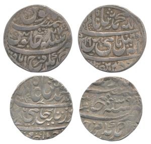 Nawab Ahmed Khan Bangash (AH 1164-1185; 1750-1771 AD), Silver Rupee (2), Ahmednagar Farruk