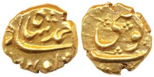 Guty Mint, Gold Pagoda, 2.71g, in the name of Muhammad Shah (M&W T1). Extremely Fine, Rare