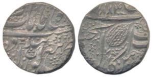 Amritsar Mint, Silver Rupee, 11.08g, Nanakshahi couplet, VS 1884 (1827 AD). Very Fine+.